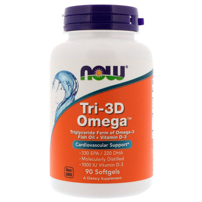 NOW Foods Tri-3D Omega (90 капс.)