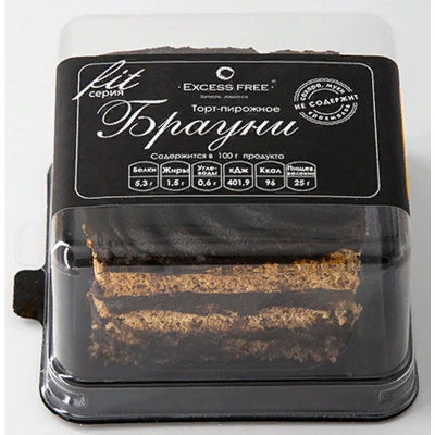 Excess Free Торт-Пирожное "Брауни" (100 гр.)
