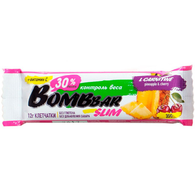 Bombbar Протеиновый батончик (35 гр.) - L-карнитин, ананас и вишня