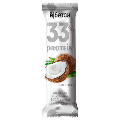 Ё|батон 33% Protein bar батончик неглазированный (45 гр.) Ё|батон 33% Protein bar батончик неглазированный (45 гр.)