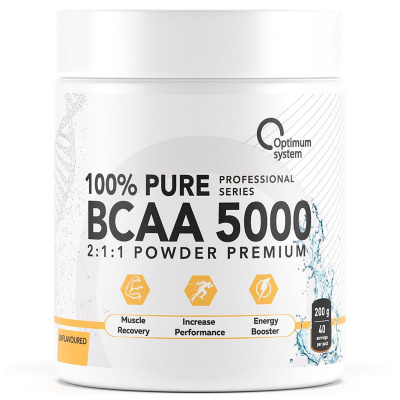 Optimum System BCAA 5000 Powder (200 гр.)- без вкуса