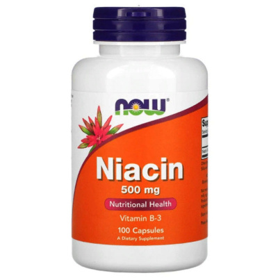 NOW Niacin 500 мг. (100 капс.) в интернет-магазине спортивного питания belka.store