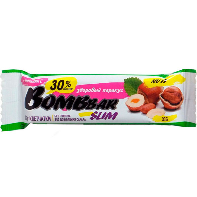Bombbar Протеиновый батончик (35 гр.) - Арахис и фундук