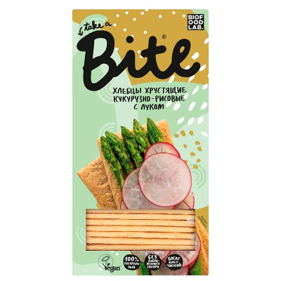Bite Хлебцы хрустящие кукурузно-рисовые с луком (150 гр.)