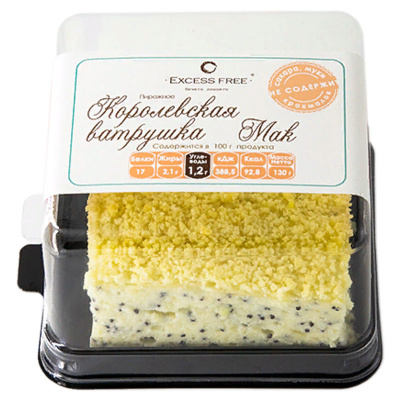 Excess Free Торт-пирожное "Королевская ватрушка Мак" (130 гр.)
