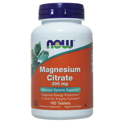 NOW Magnesium Citrate 200 мг. (100 таб.) в интернет-магазине спортивного питания belka.store
