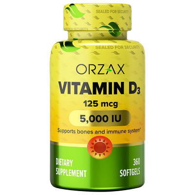 Orzax Vitamin D-3 5000 IU (360 капс.)
