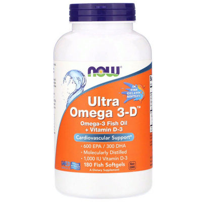 NOW Ultra Omega-3 D (180 капс.)