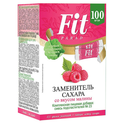 ФитПарад Заменитель сахара № 23 в стиках со вкусом малины (100 шт.* 0,5 гр.) в интернет-магазине спортивного питания belka.store