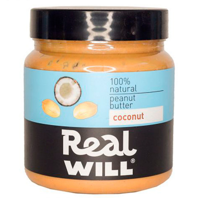 Real Will Паста из жареного арахиса с кокосом (500 гр.)