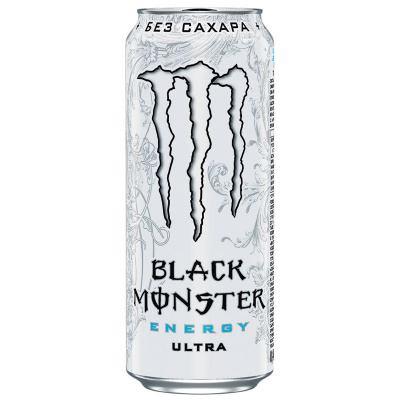 Напиток безалкогольный тонизирующий БЕЗ САХАРА Black Monster Energy Ultra White (449 мл.)