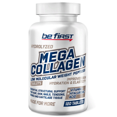 Be First Mega Collagen Peptides + hyaluronic acid + vitamin C (120 таб.) [M] в интернет-магазине спортивного питания belka.store