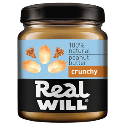 Real Will Паста из жареного арахиса Crunchy (330 гр.)