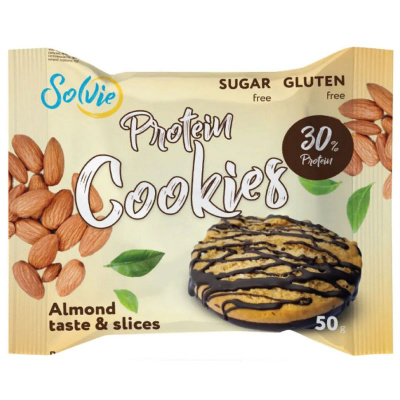 Solvie 30% Протеиновое печенье с декором в шоколадной глазури (50 гр.)