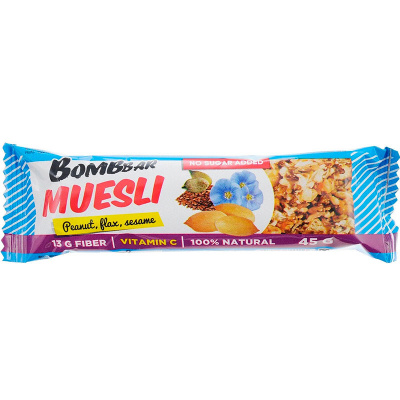 Bombbar Мультизлаковый батончик- мюсли (45 гр.)