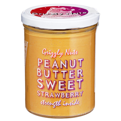 Grizzly Nuts Паста арахисовая клубничная Sweet Strawberry (370 гр.)