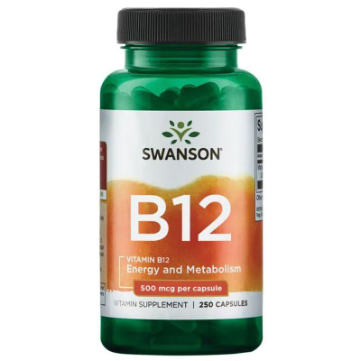 Swanson Vitamin B-12 500 мкг. (250 капс.) в интернет-магазине спортивного питания belka.store