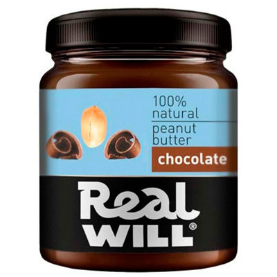 Real Will Паста из жареного арахиса с шоколадом (330 гр.)