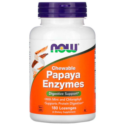 NOW Papaya Enzyme Chewable (180 жеват. пастилок)