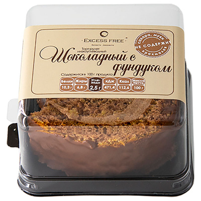 Excess Free Торт-рулет "Шоколадный с фундуком" (100 гр.)