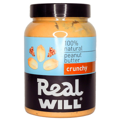 Real Will Паста из жареного арахиса Crunchy (1000 гр.)