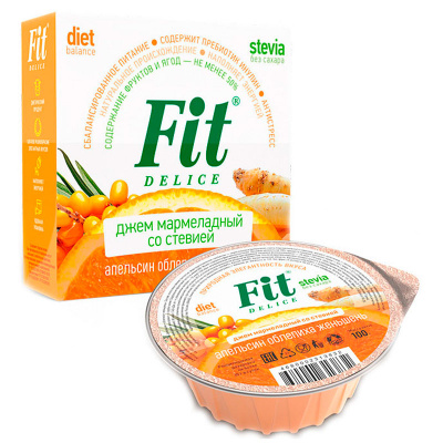 ФитПарад Джем мармеладный со стевией (100 гр.) ФитПарад Джем мармеладный со стевией (100 гр.)